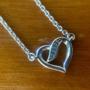 Pandora Silver Heart Pendant Necklace